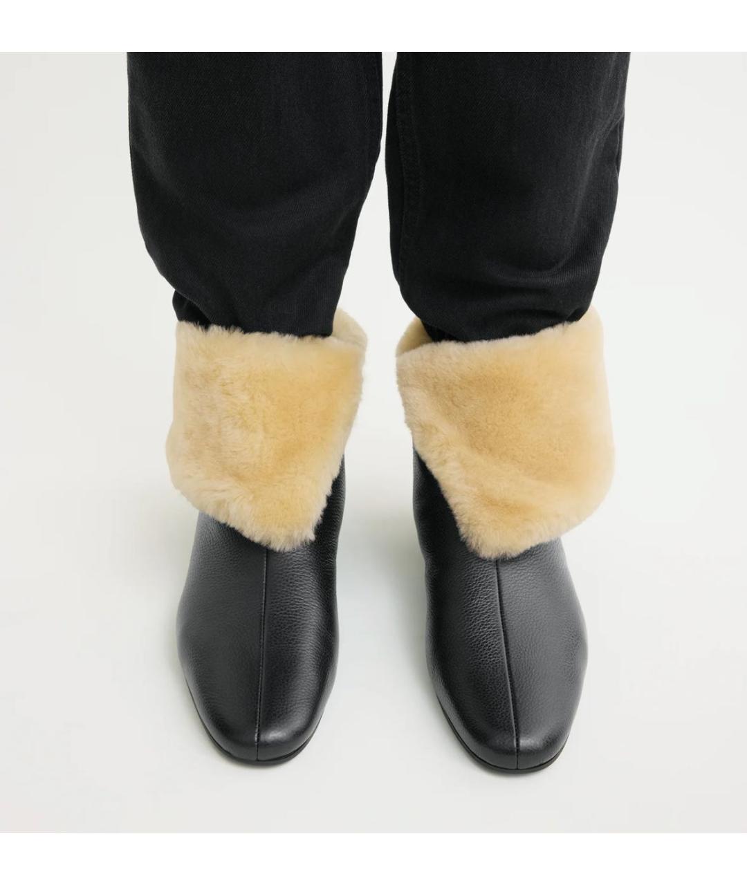 TOTEME Черные кожаные ботинки, фото 2