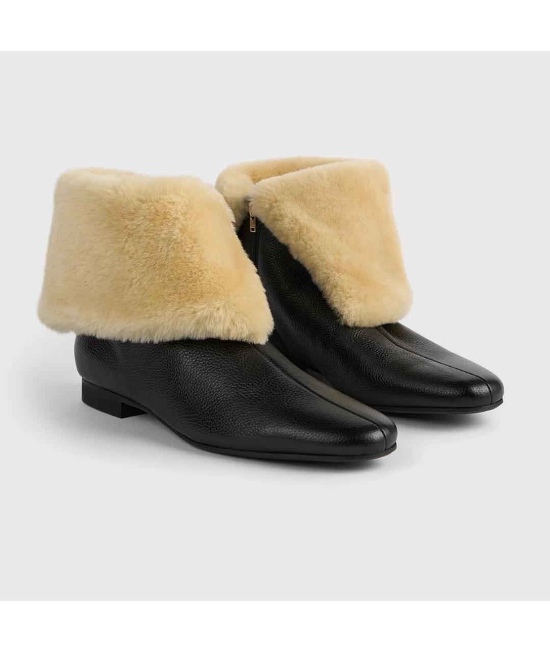 TOTEME Черные кожаные ботинки, фото 3