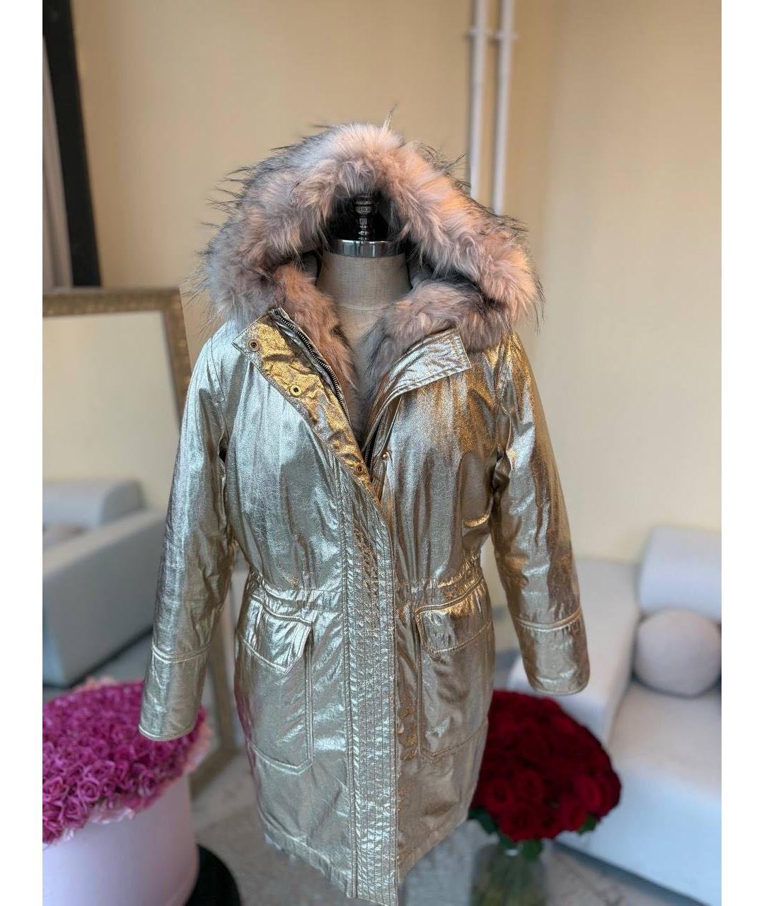 PINKO Бежевый полиэстеровый пуховик, фото 9