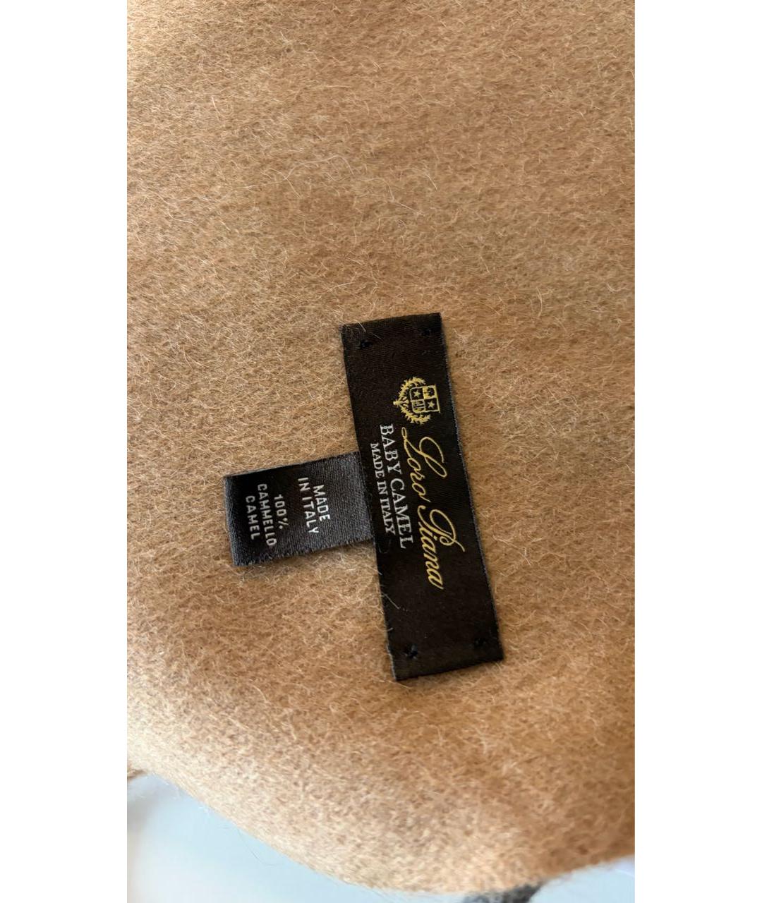 LORO PIANA Коричневый шарф, фото 6