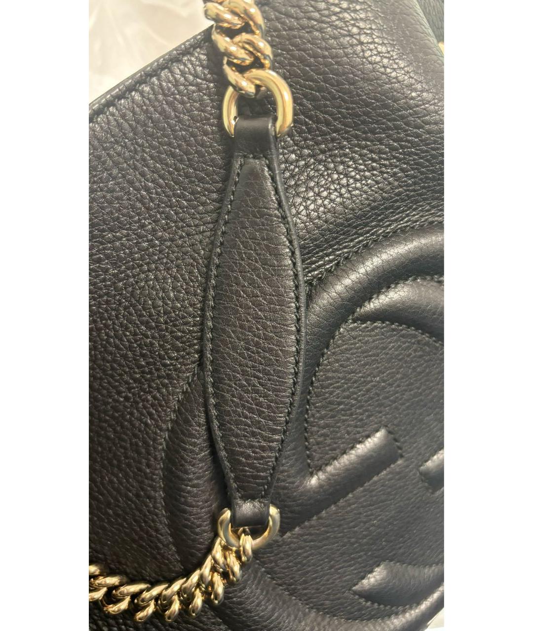 GUCCI Черная кожаная сумка тоут, фото 8