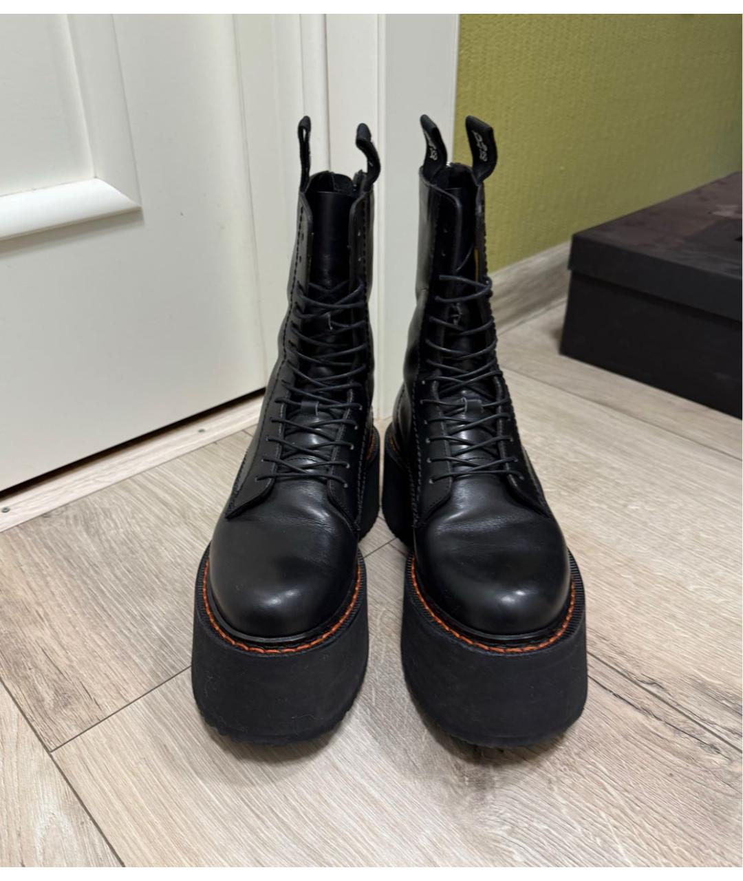 R13 Черные кожаные ботинки, фото 2