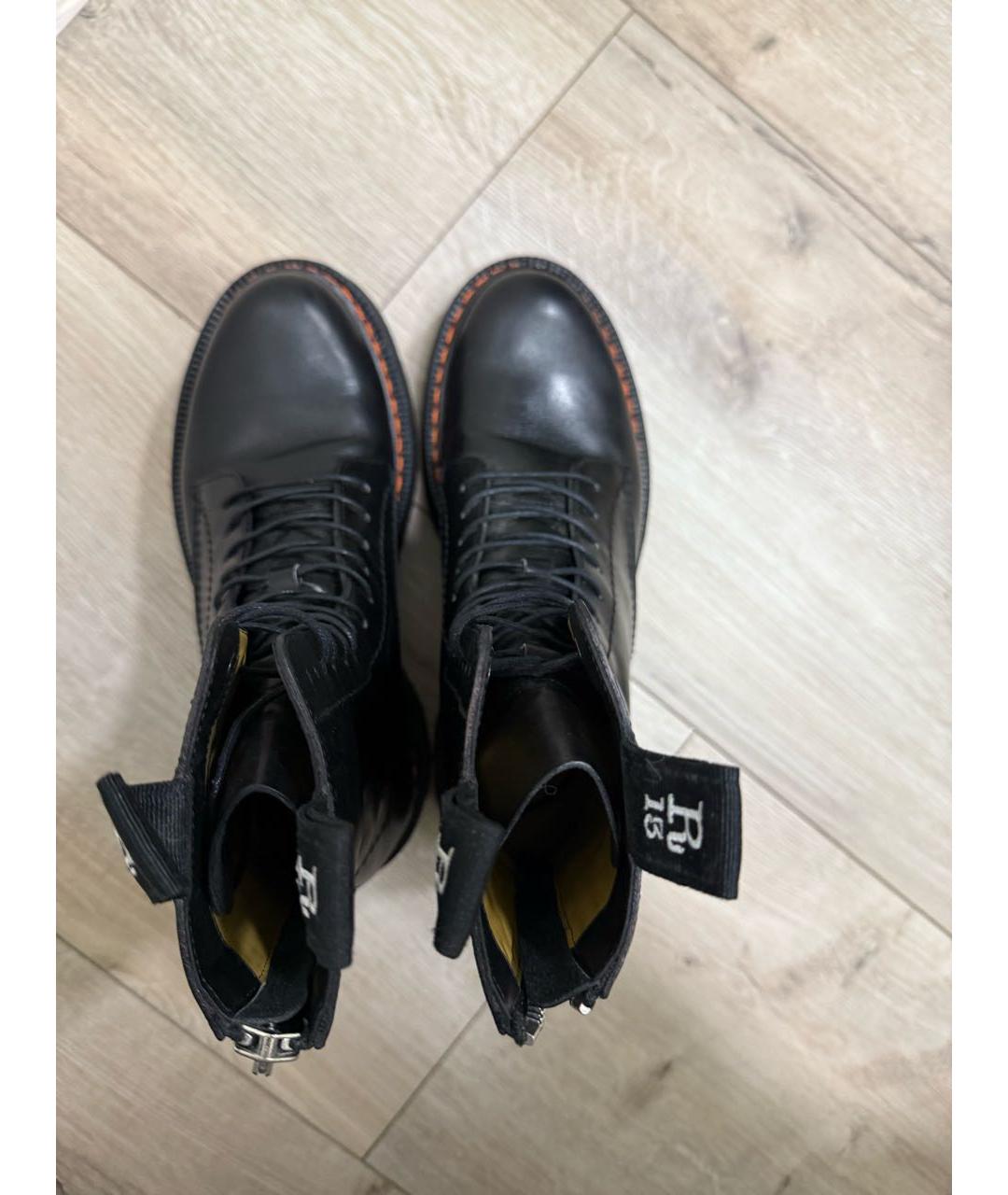 R13 Черные кожаные ботинки, фото 3