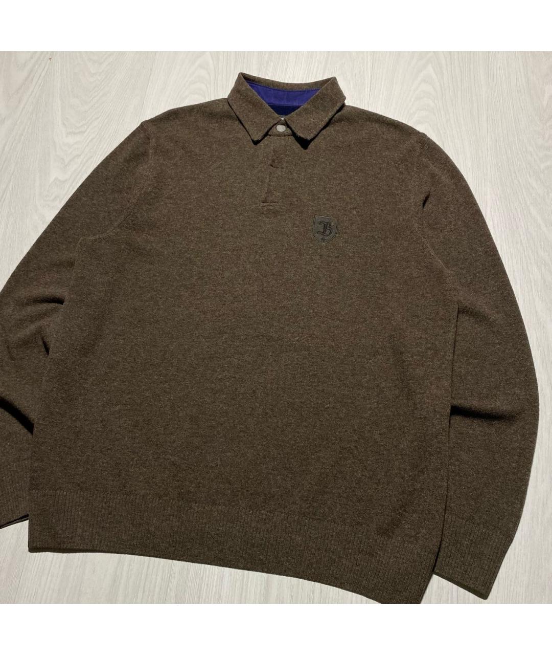 BOGNER Коричневый шерстяной джемпер / свитер, фото 5