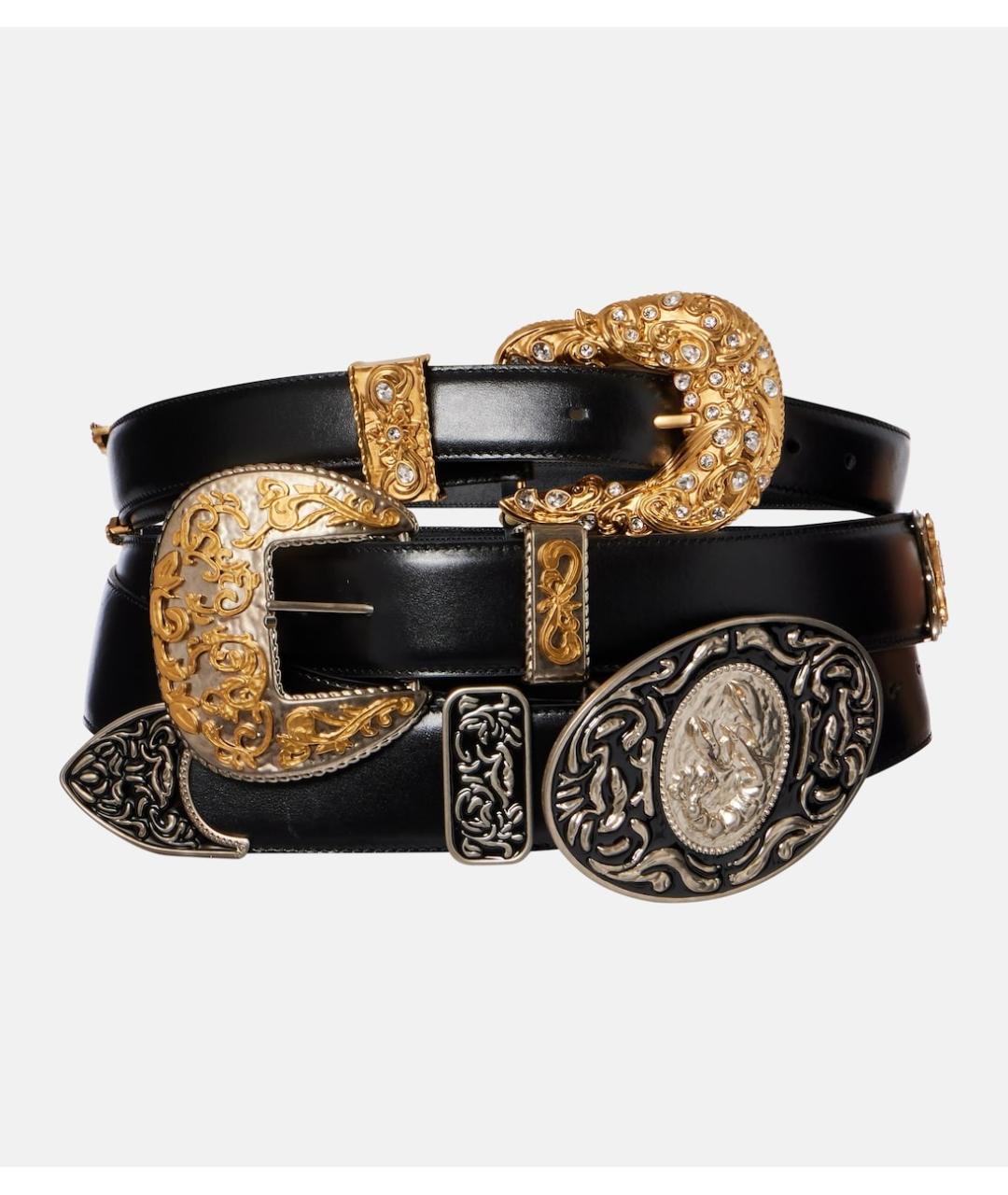 SCHIAPARELLI Черный кожаный ремень, фото 4