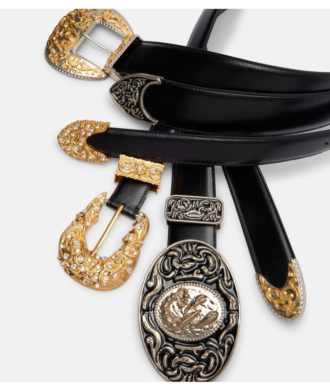 SCHIAPARELLI Черный кожаный ремень, фото 3