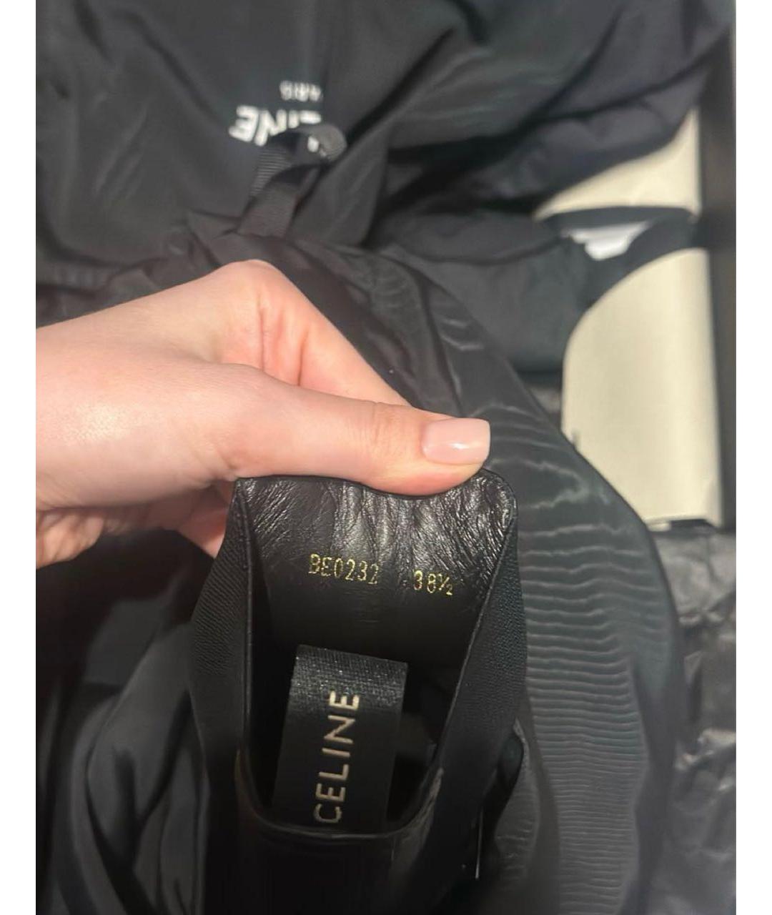 CELINE Черные кожаные полусапоги, фото 3