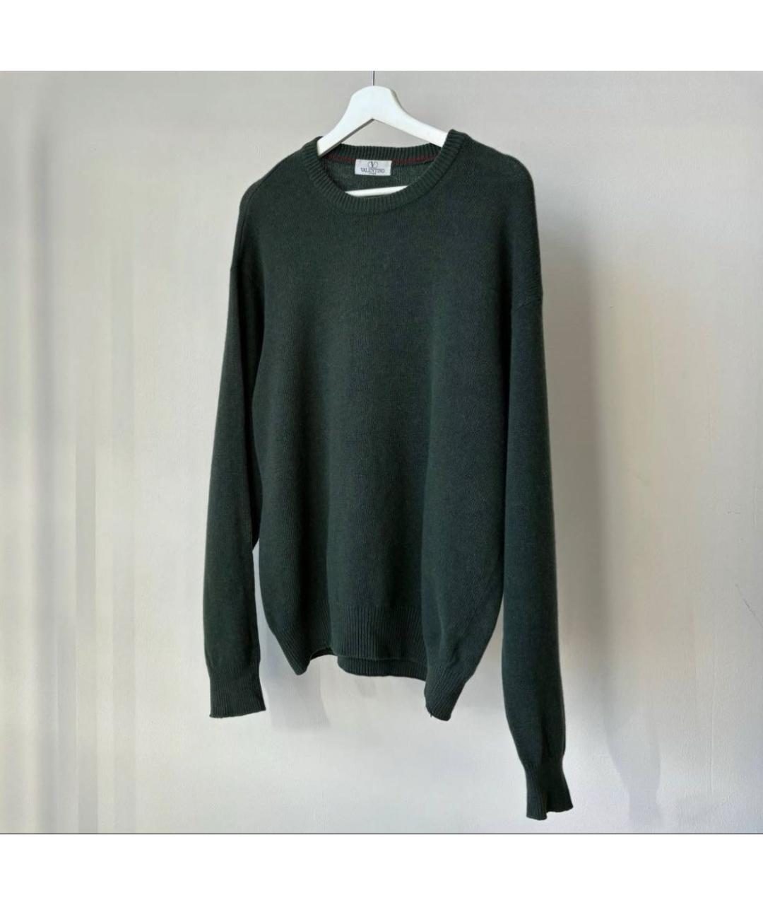 VALENTINO Зеленый шерстяной джемпер / свитер, фото 2