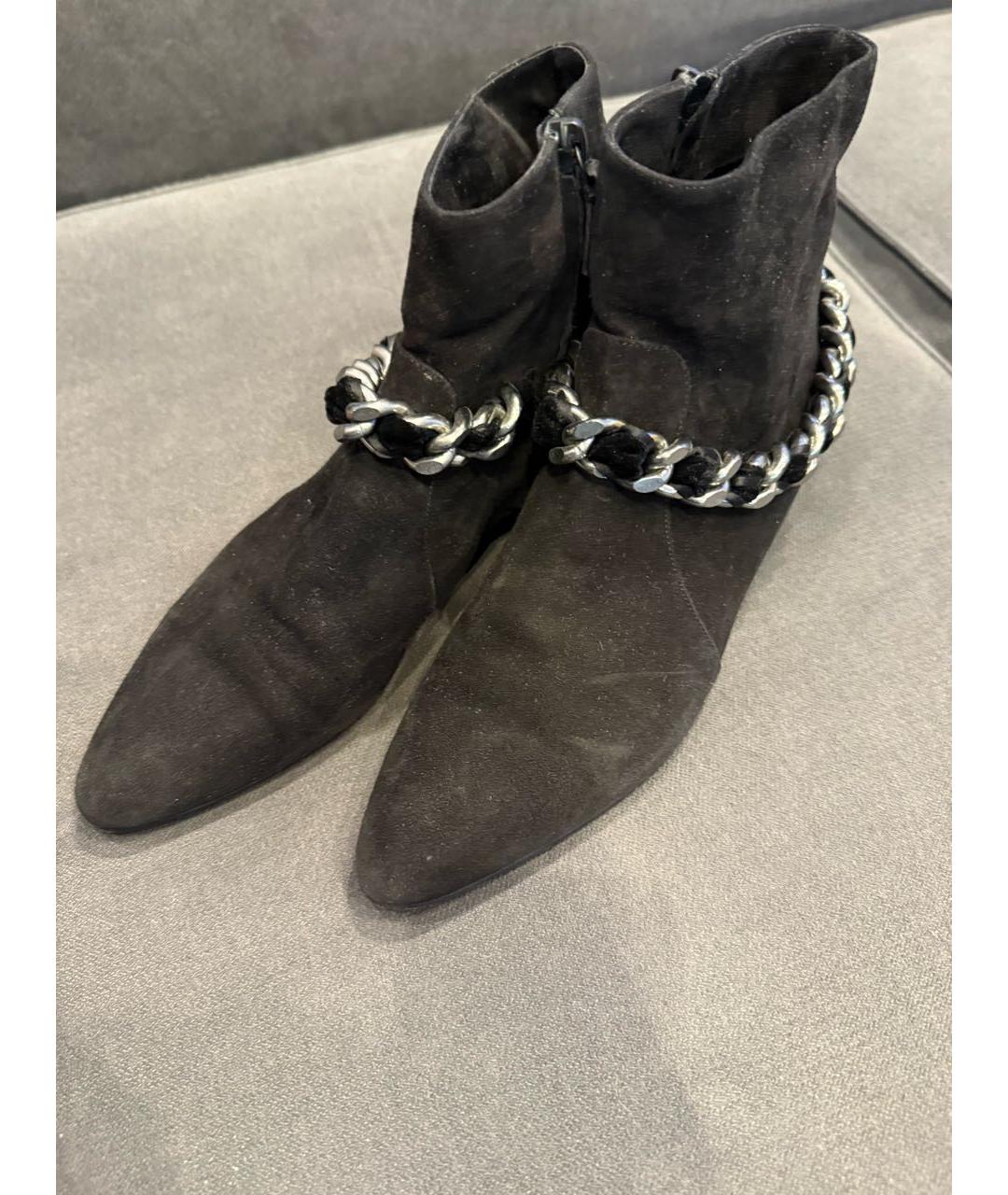 CASADEI Черные замшевые полусапоги, фото 2