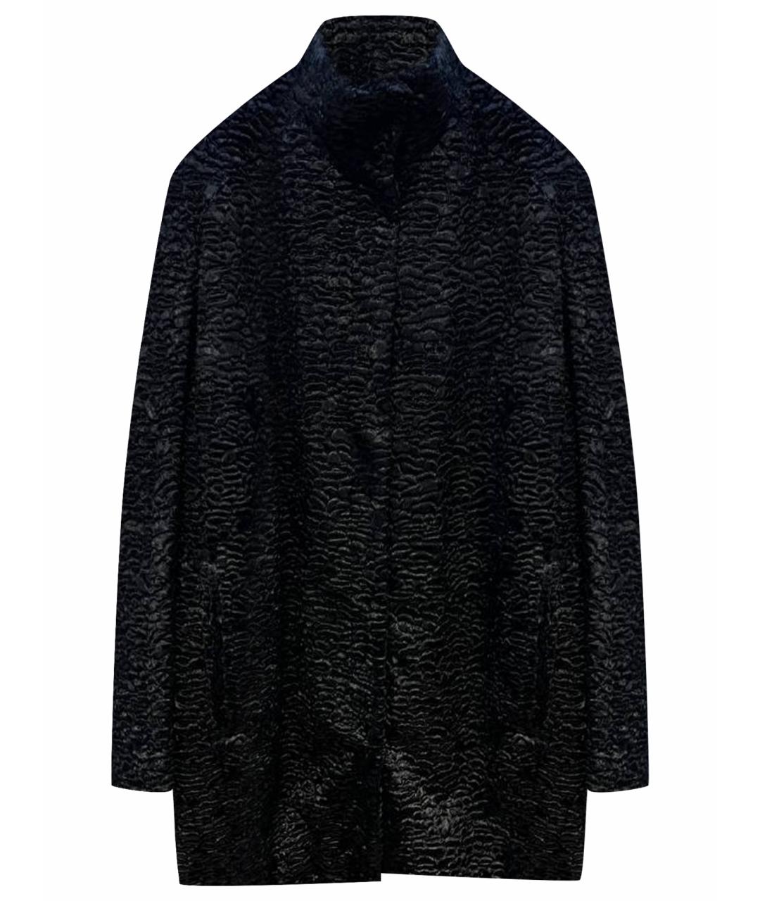 ALEXANDER MCQUEEN Черная ацетатная шуба, фото 1