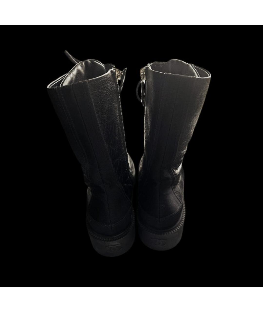 CHANEL Черные кожаные ботинки, фото 4