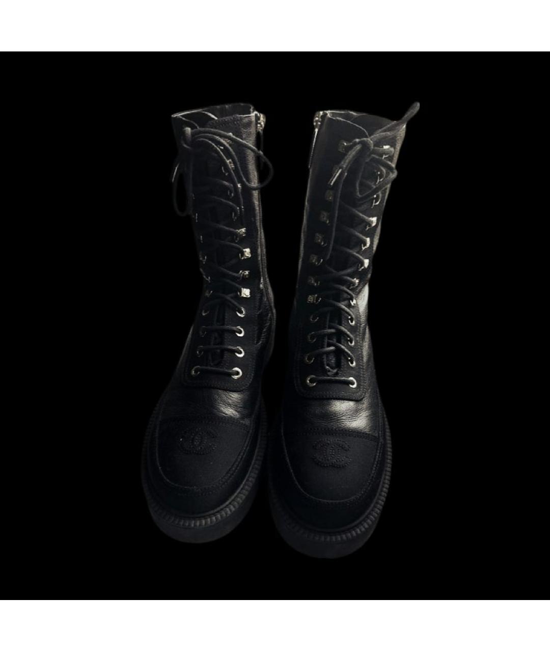 CHANEL Черные кожаные ботинки, фото 2