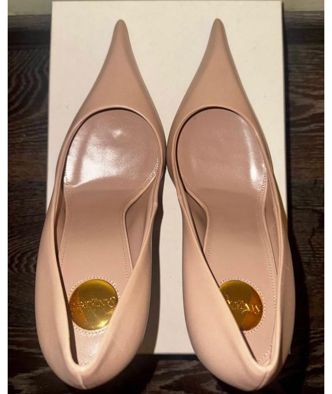 SAINT LAURENT Бежевые кожаные туфли, фото 4