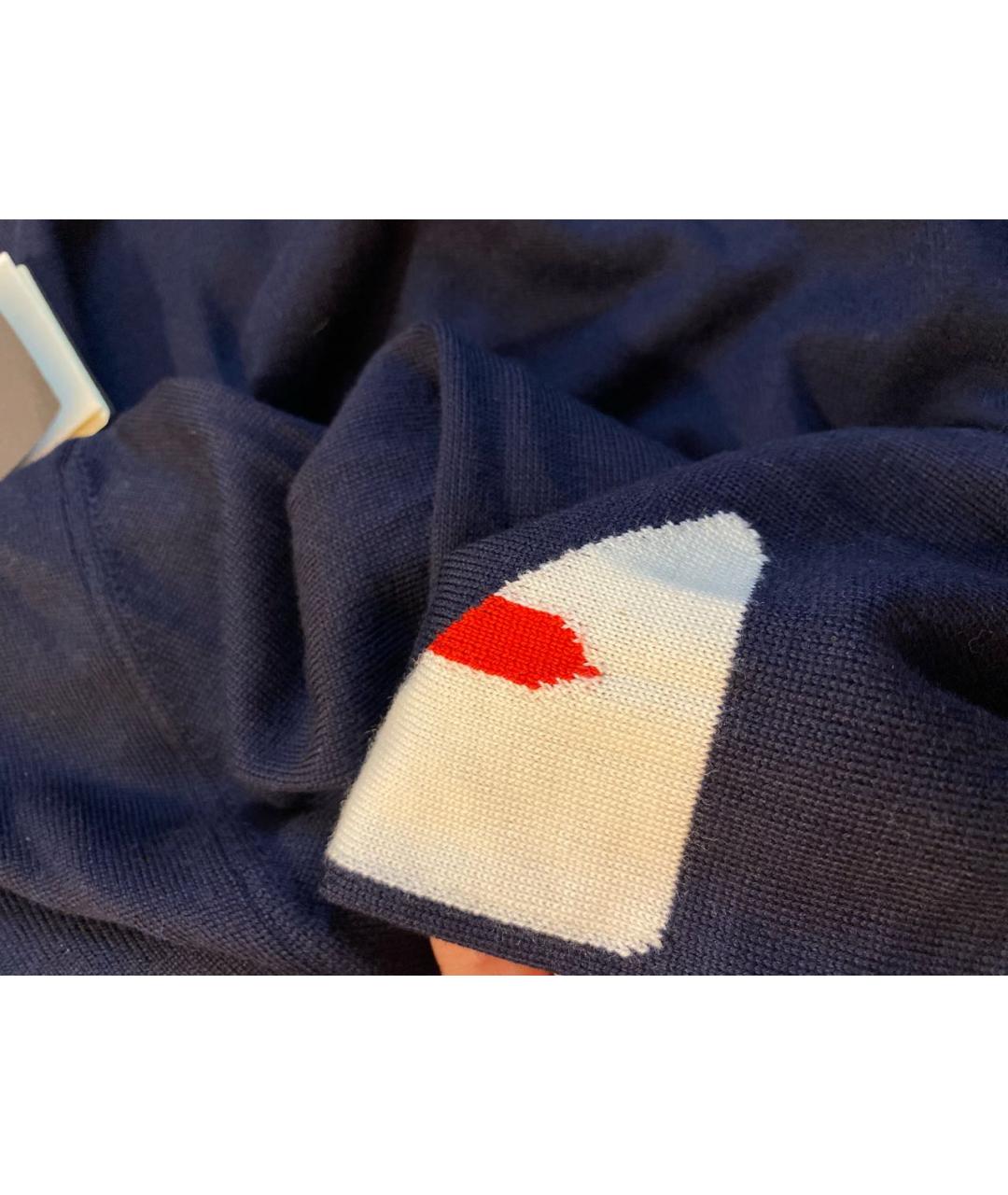 FENDI Темно-синий шерстяной джемпер / свитер, фото 4
