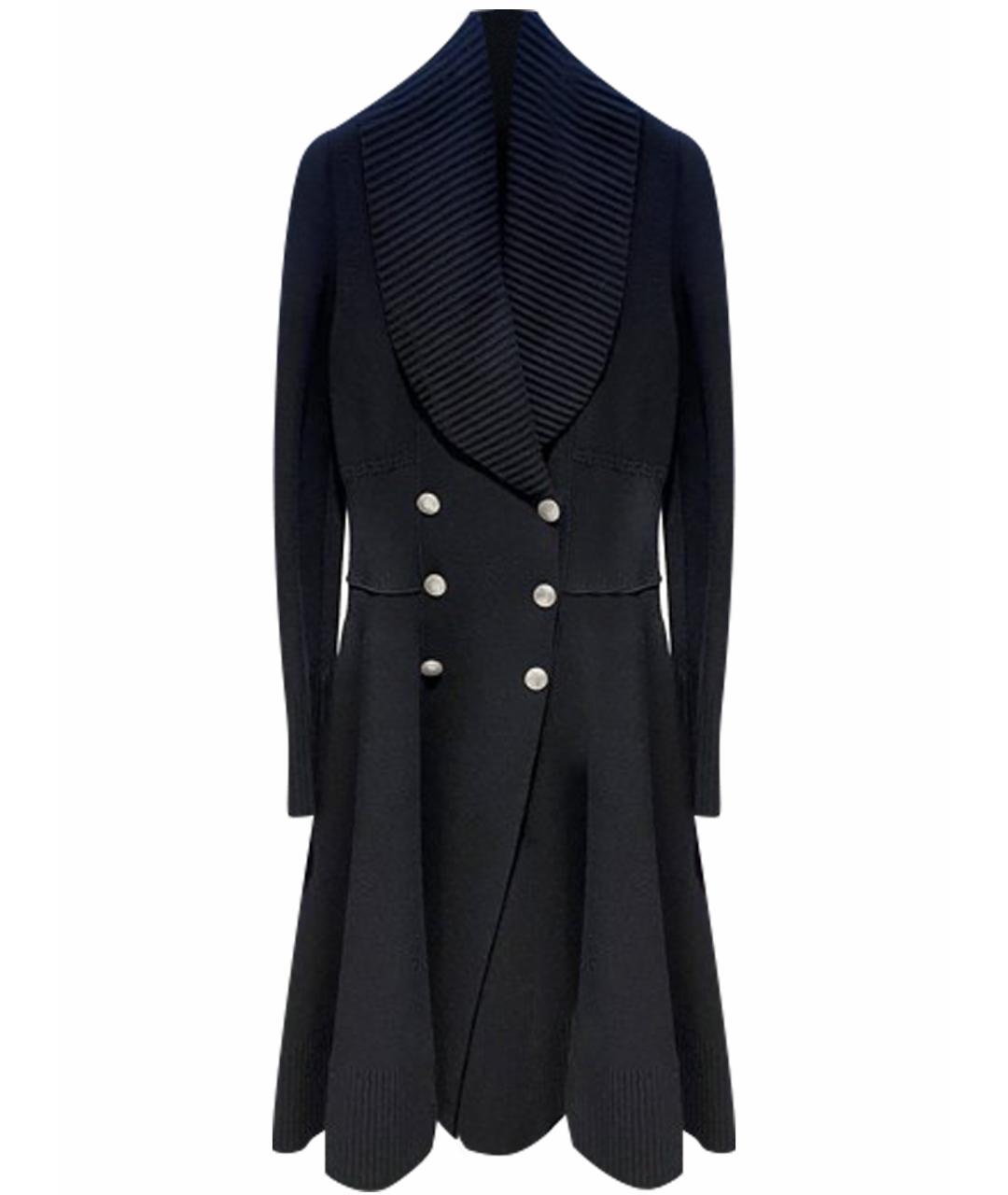 ALEXANDER MCQUEEN Черное шерстяное пальто, фото 1