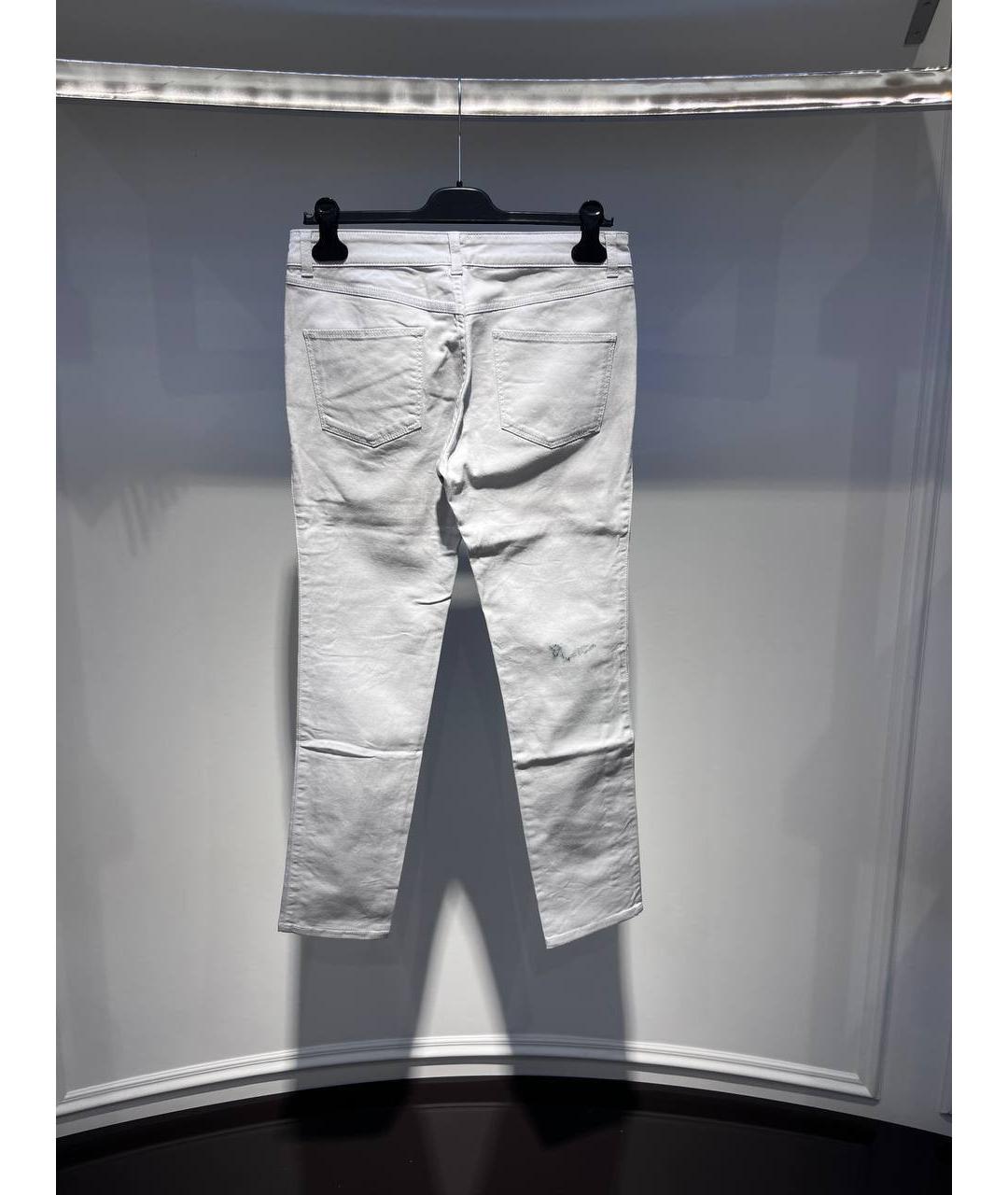 ALEXANDER MCQUEEN Белые хлопковые брюки узкие, фото 3