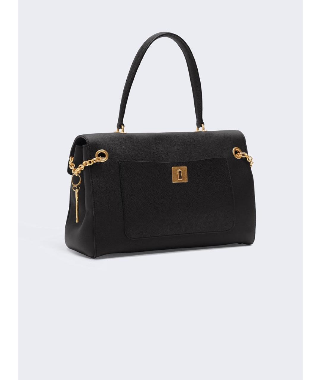 SCHIAPARELLI Черная кожаная сумка с короткими ручками, фото 3