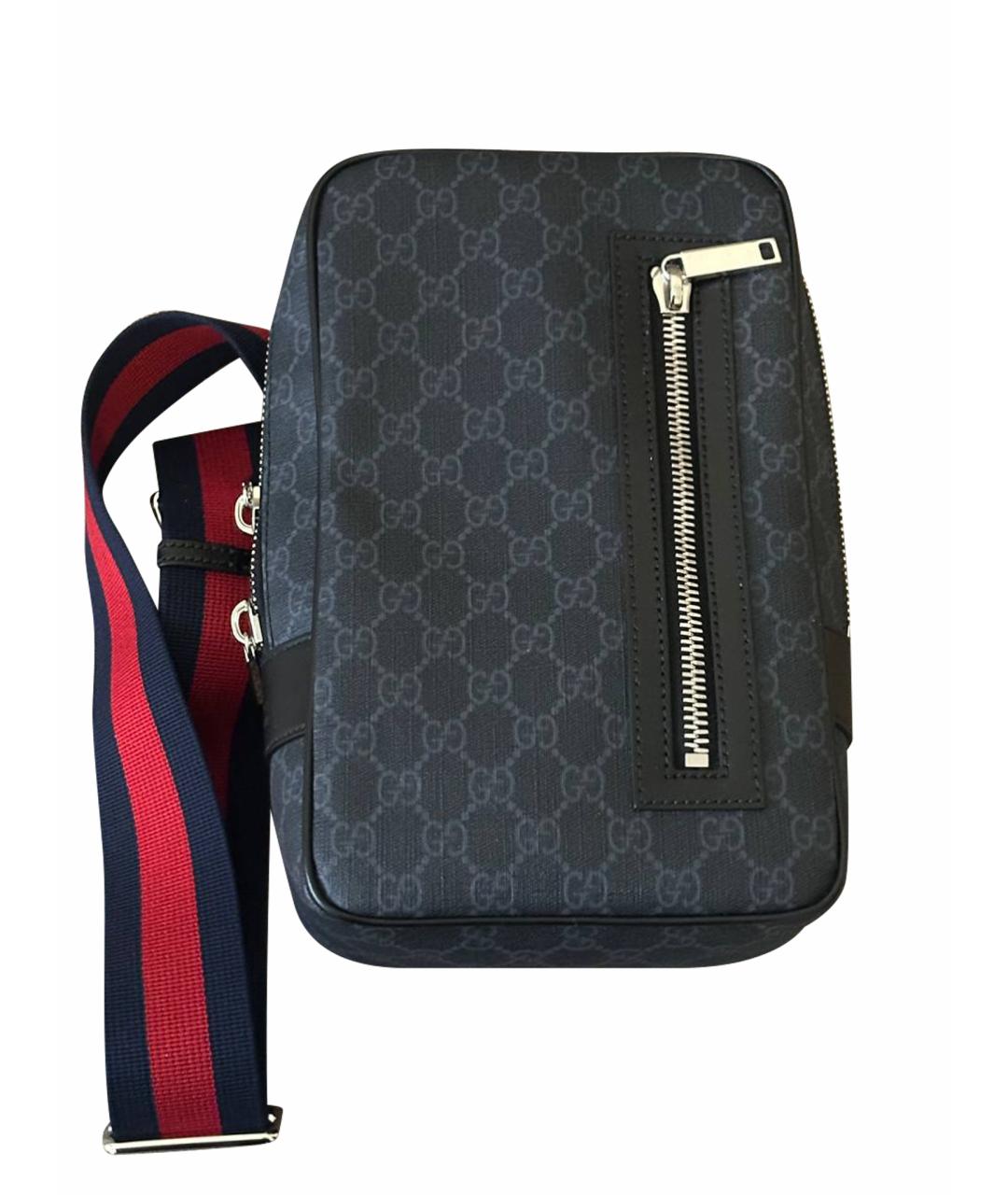 GUCCI Черная синтетическая сумка через плечо, фото 1