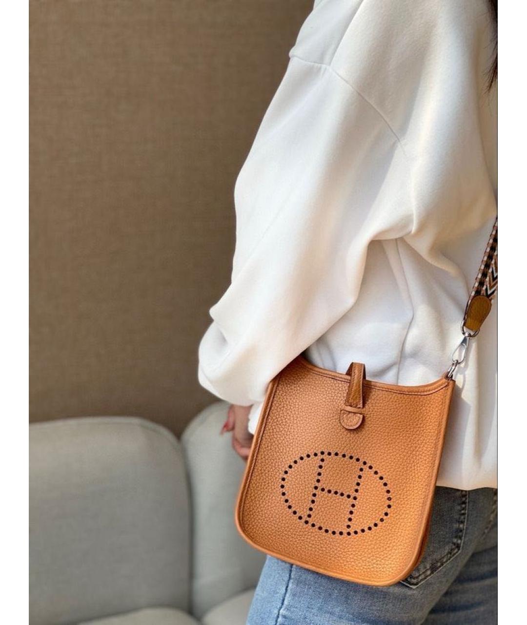 HERMES Коричневая кожаная сумка через плечо, фото 7