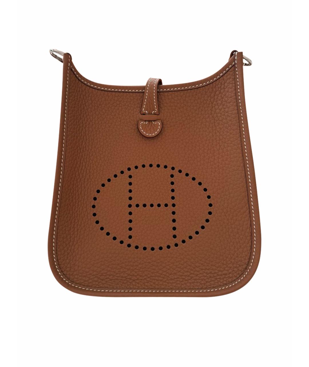 HERMES Коричневая кожаная сумка через плечо, фото 1