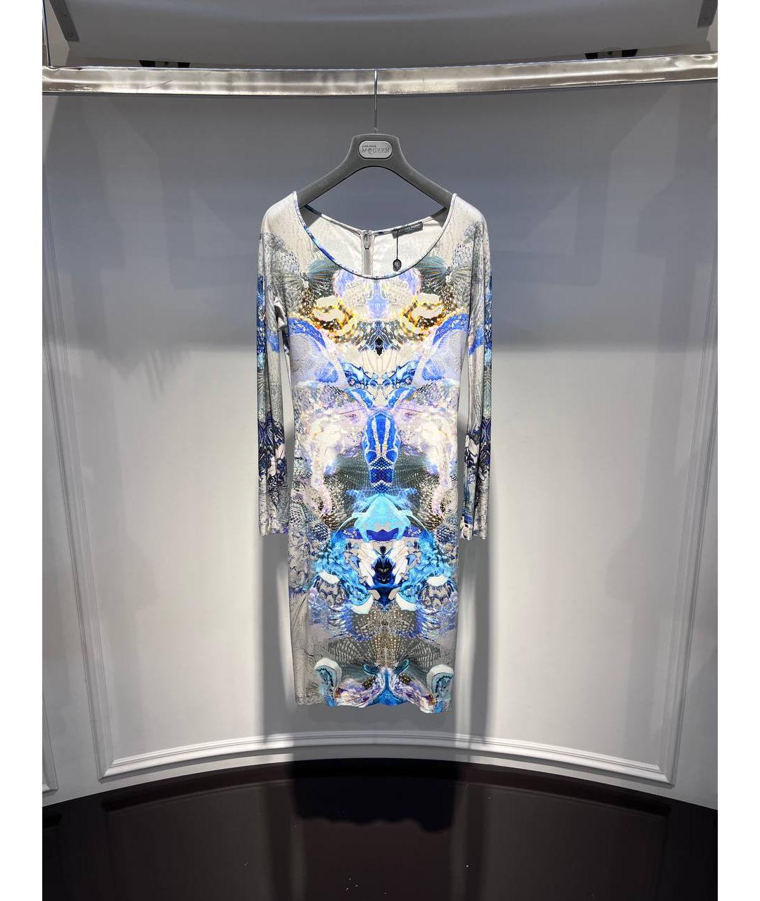 ALEXANDER MCQUEEN Серое вискозное повседневное платье, фото 4