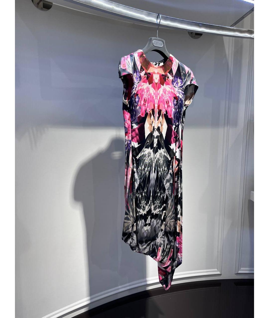 ALEXANDER MCQUEEN Мульти вискозное коктейльное платье, фото 2