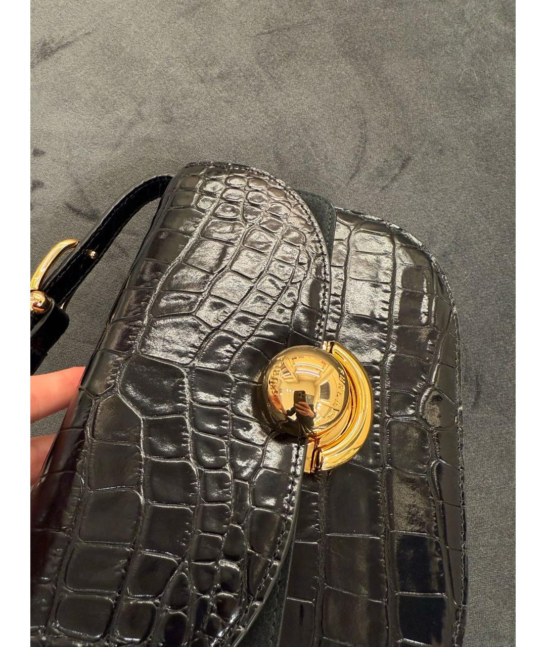 FURLA Черная кожаная сумка с короткими ручками, фото 3