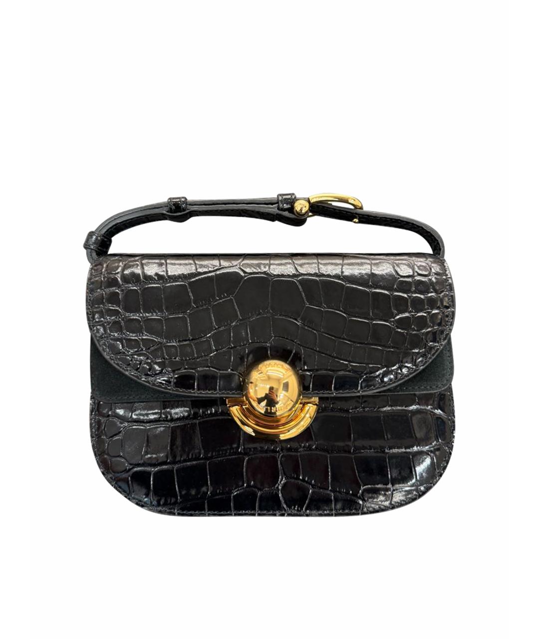 FURLA Черная кожаная сумка с короткими ручками, фото 1