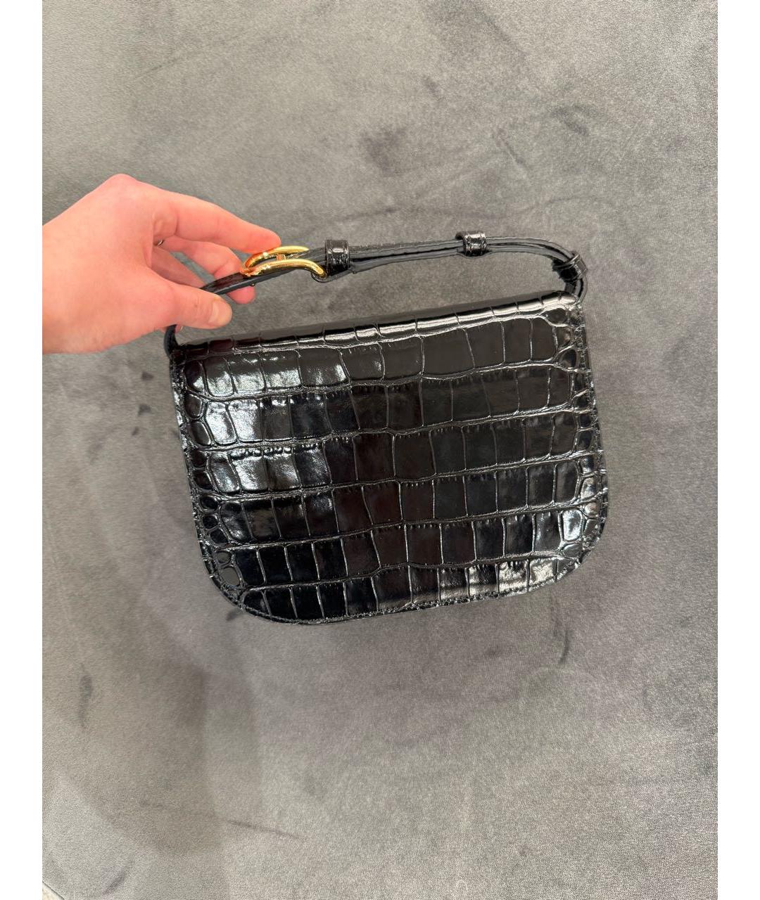 FURLA Черная кожаная сумка с короткими ручками, фото 2