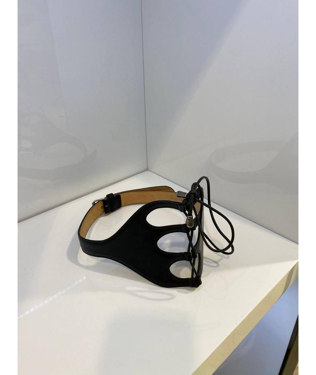 ALEXANDER MCQUEEN Черный кожаный ремень, фото 2