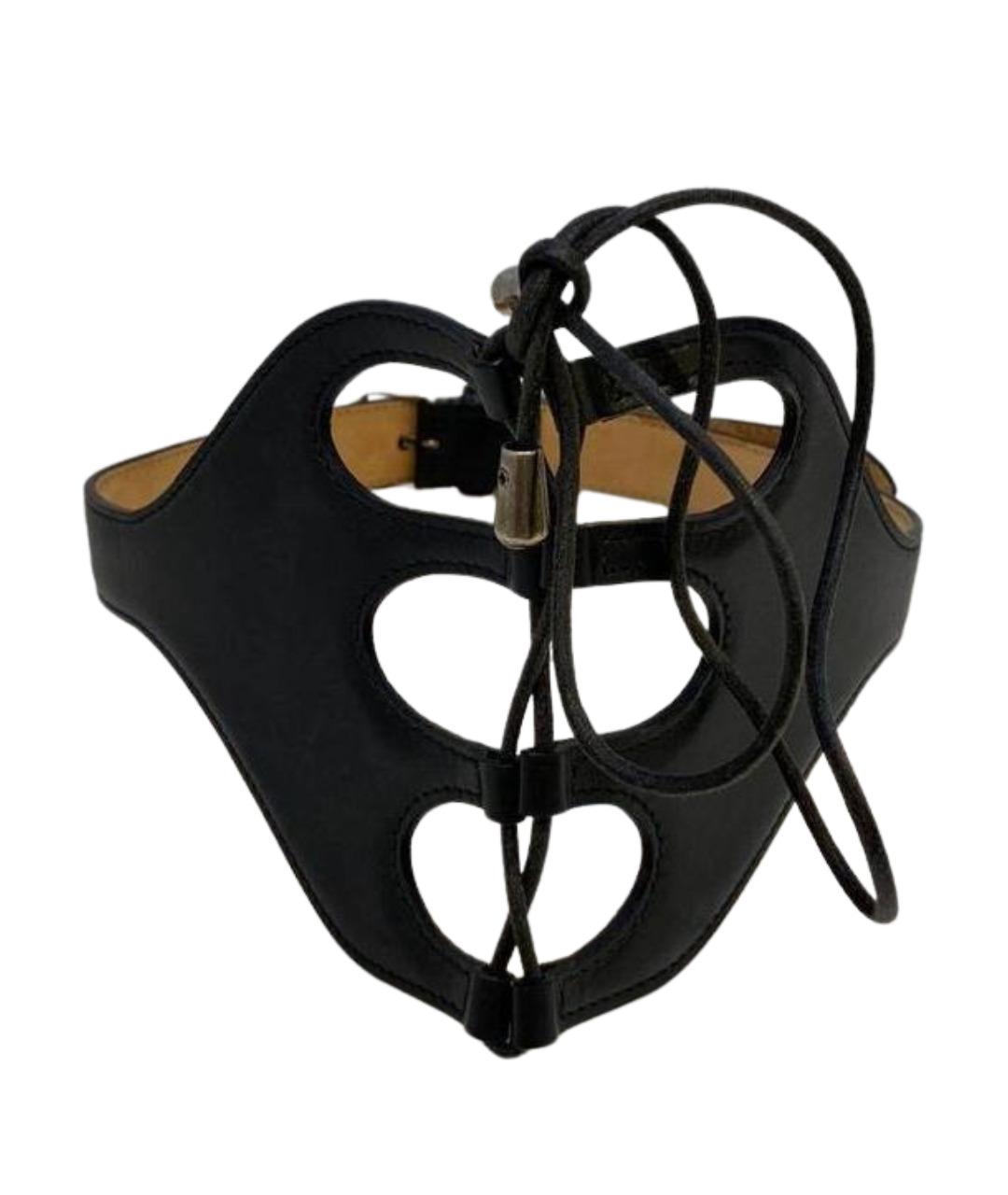 ALEXANDER MCQUEEN Черный кожаный ремень, фото 1