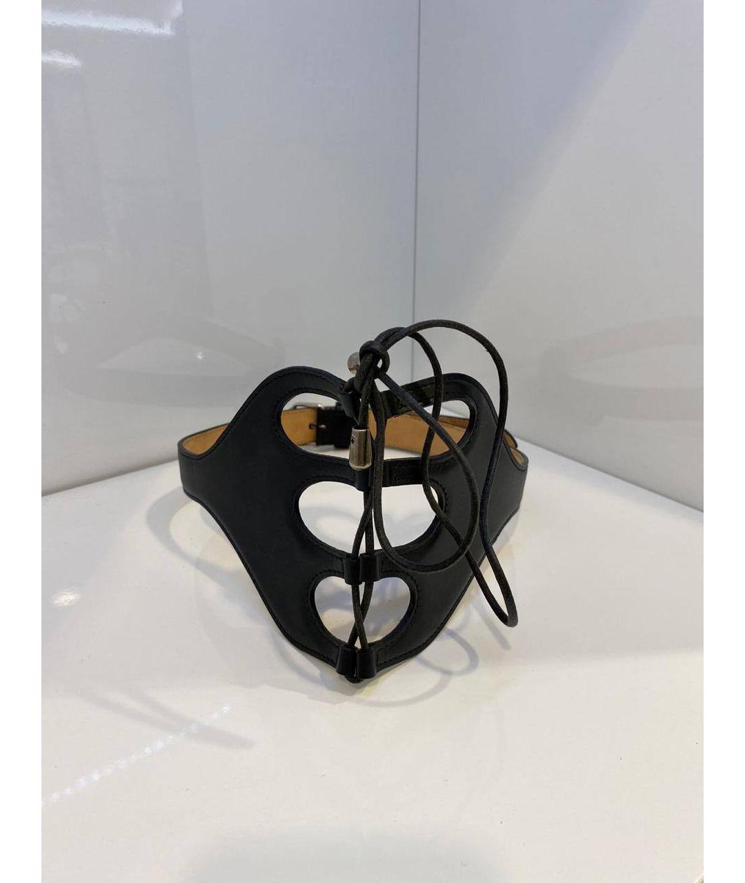 ALEXANDER MCQUEEN Черный кожаный ремень, фото 4