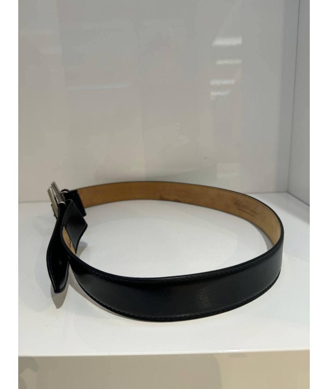 ALEXANDER MCQUEEN Черный кожаный ремень, фото 3