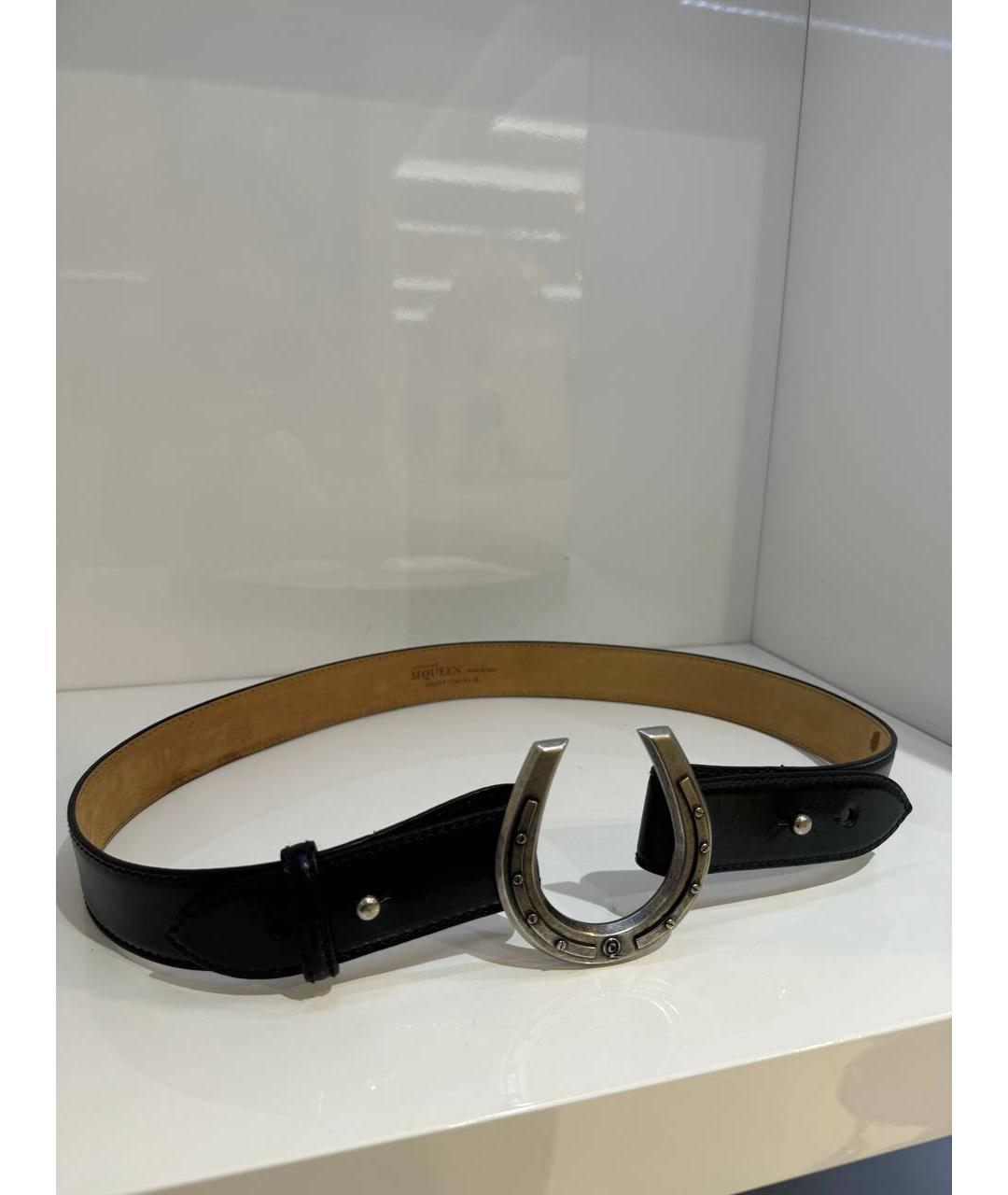 ALEXANDER MCQUEEN Черный кожаный ремень, фото 2