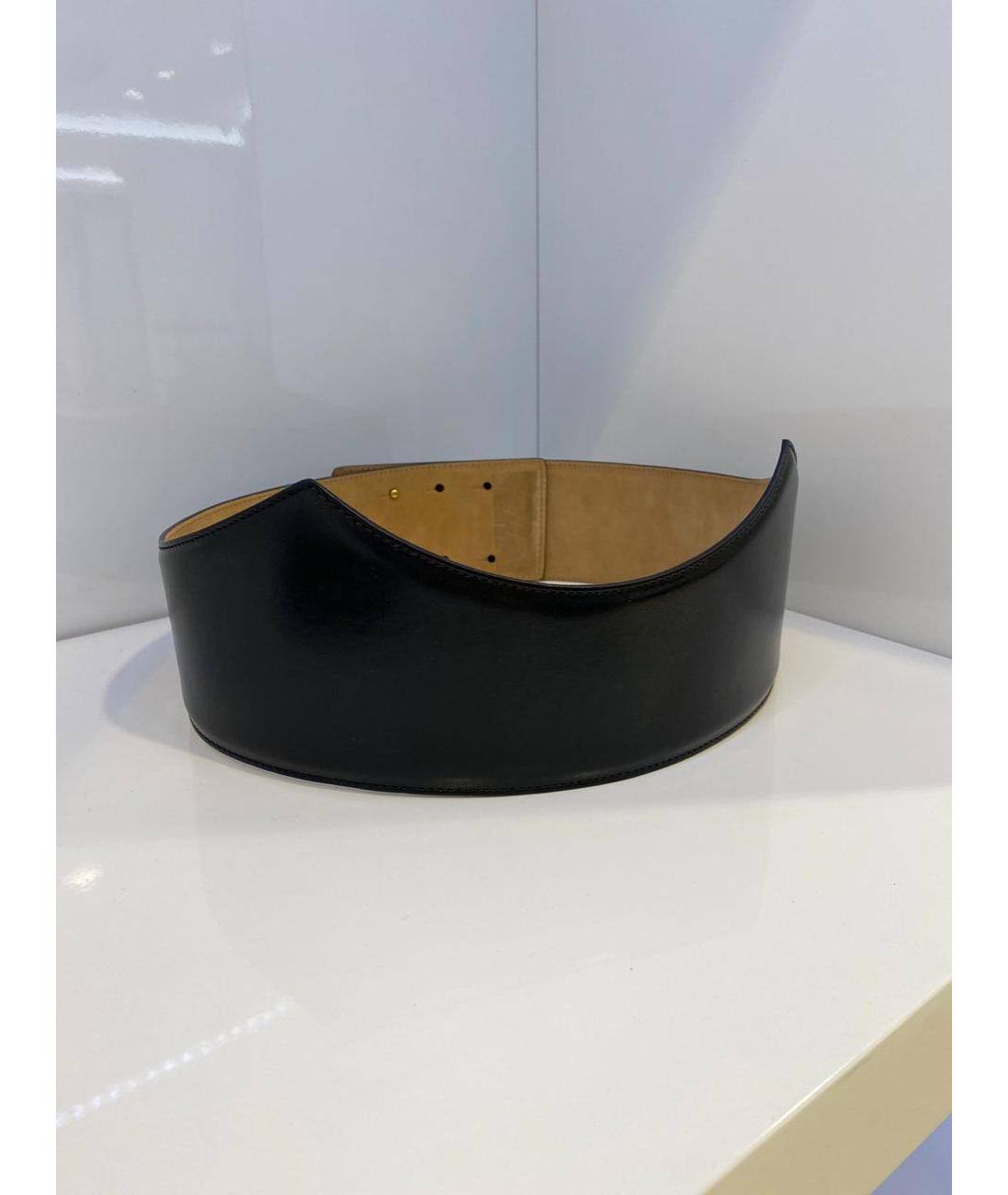 ALEXANDER MCQUEEN Черный кожаный ремень, фото 3