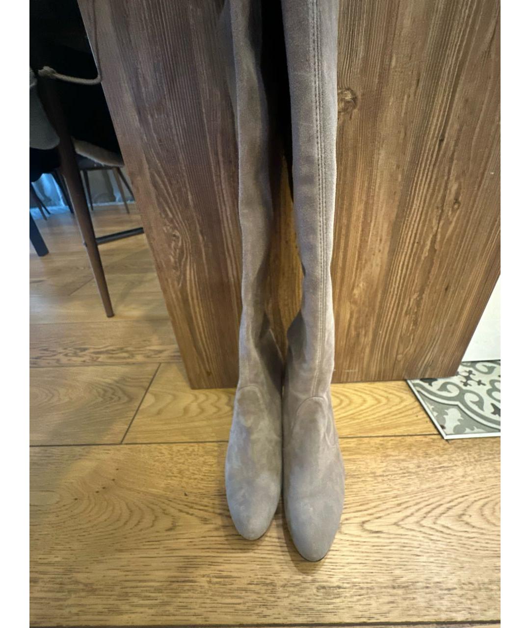 STUART WEITZMAN Серые замшевые ботфорты, фото 2