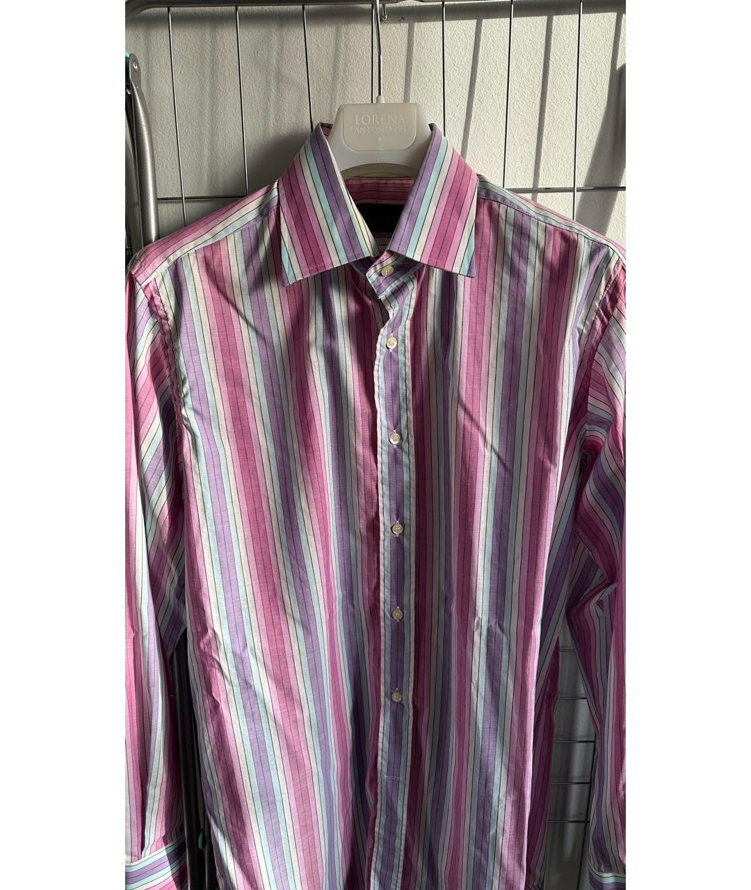 ETRO Розовая хлопковая классическая рубашка, фото 7