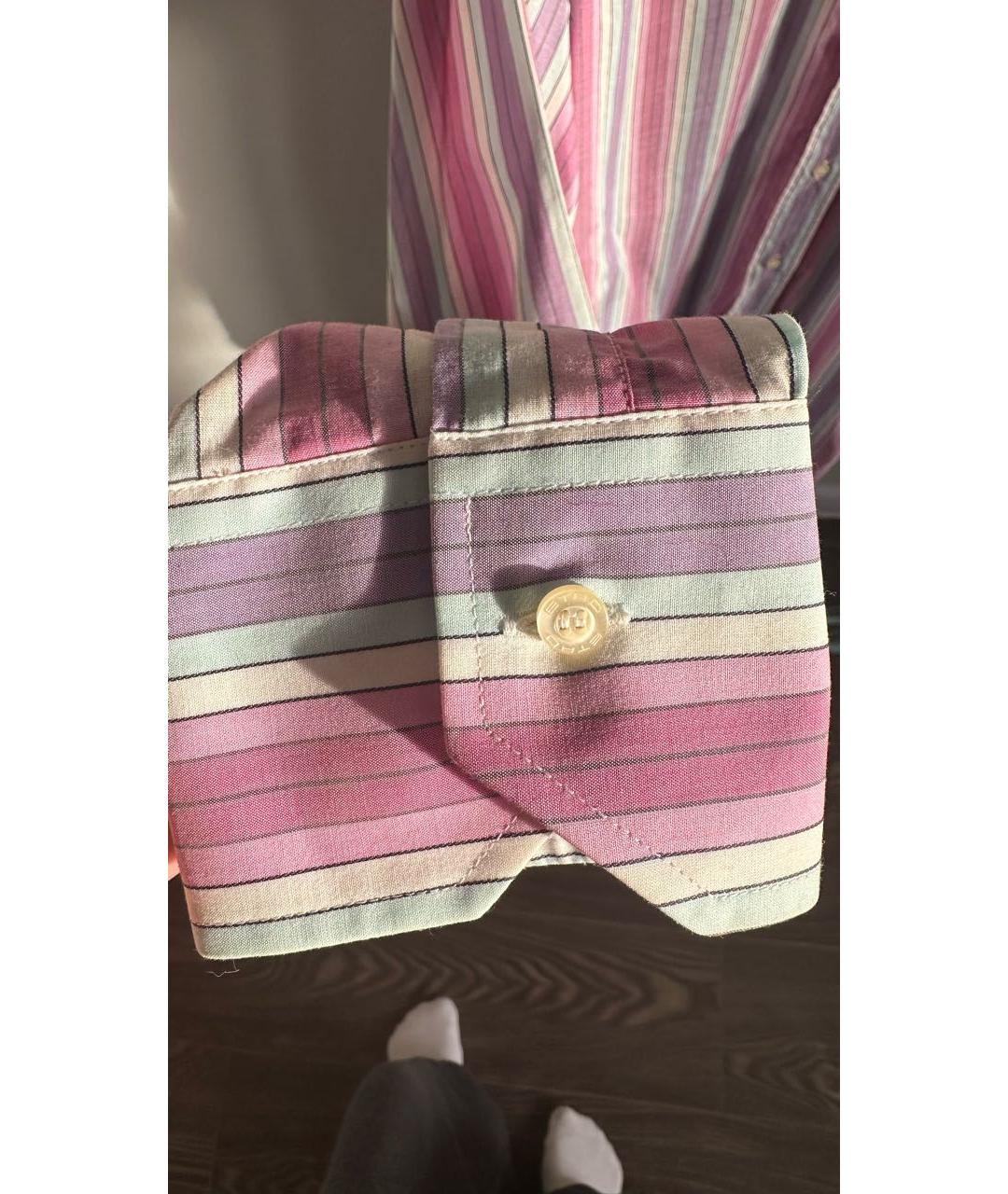 ETRO Розовая хлопковая классическая рубашка, фото 3