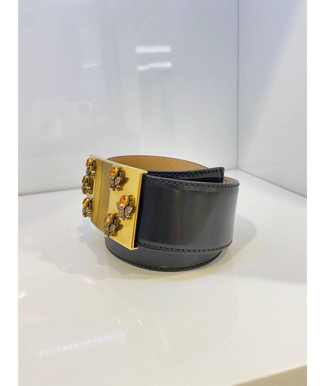 ALEXANDER MCQUEEN Черный кожаный ремень, фото 3