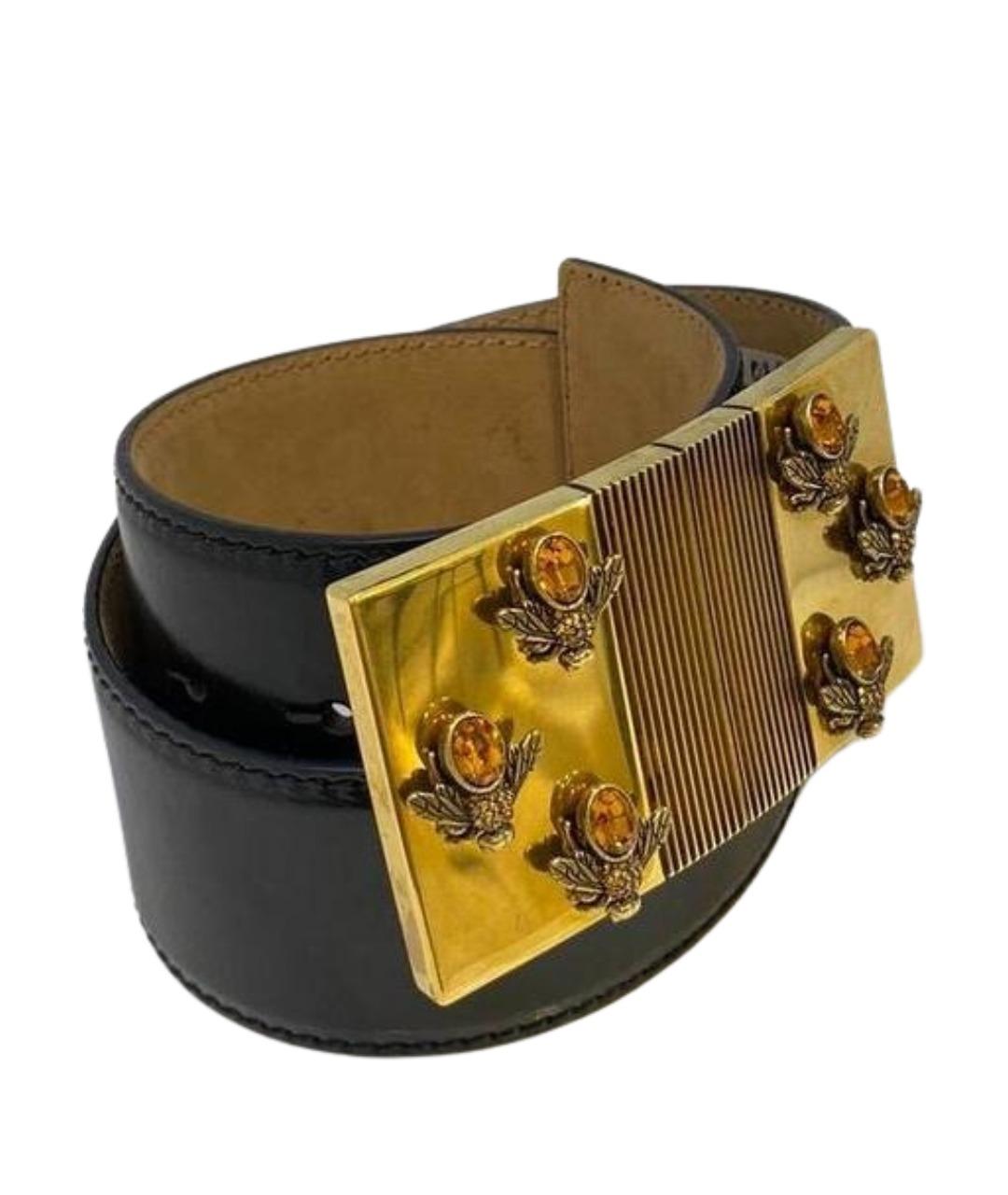 ALEXANDER MCQUEEN Черный кожаный ремень, фото 1