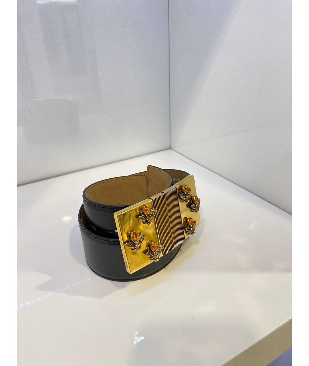 ALEXANDER MCQUEEN Черный кожаный ремень, фото 4