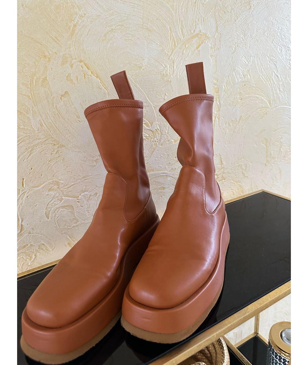 GIA COUTURE Оранжевое кожаные полусапоги, фото 2