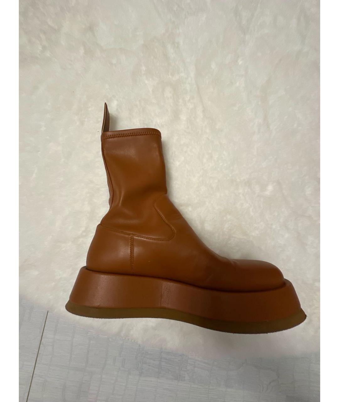 GIA COUTURE Оранжевое кожаные полусапоги, фото 9