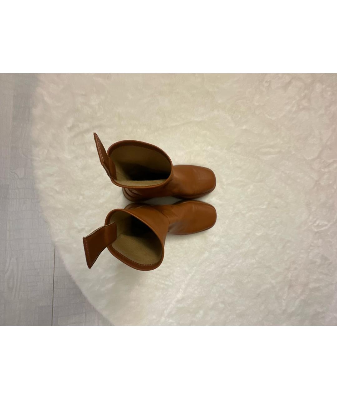 GIA COUTURE Оранжевое кожаные полусапоги, фото 6