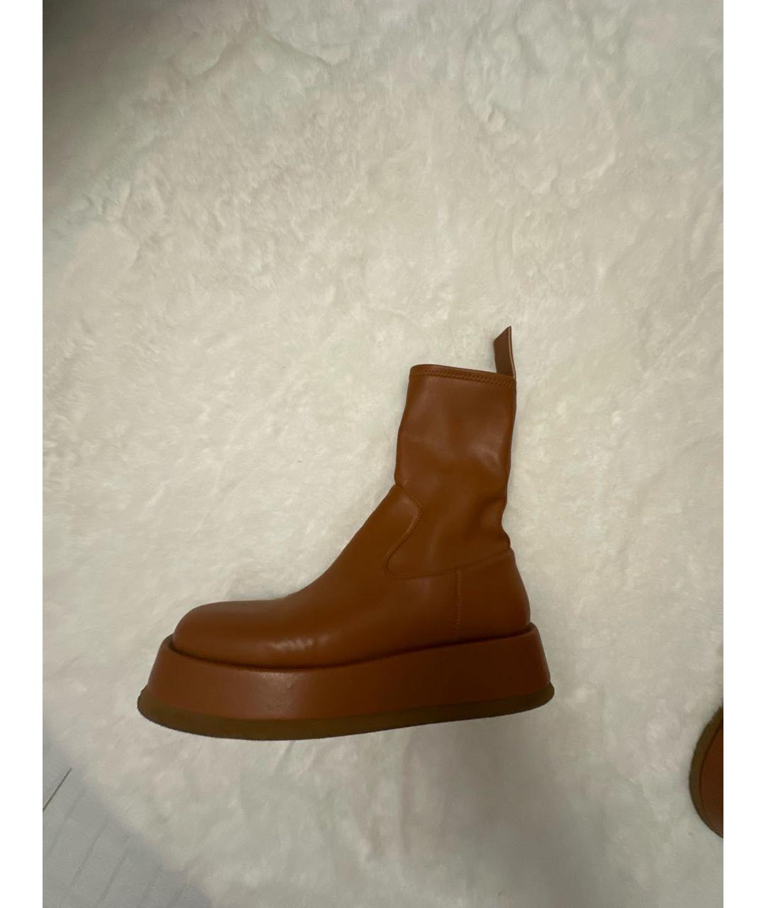 GIA COUTURE Оранжевое кожаные полусапоги, фото 8