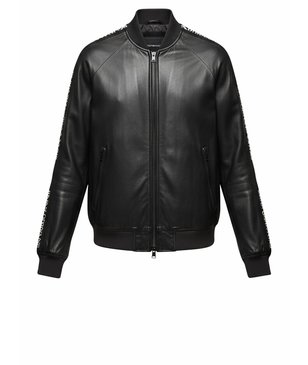 EMPORIO ARMANI Темно-синяя кожаная куртка, фото 1