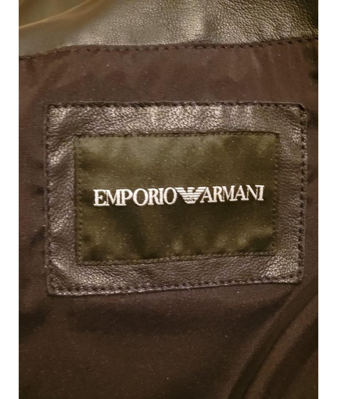 EMPORIO ARMANI Темно-синяя кожаная куртка, фото 3