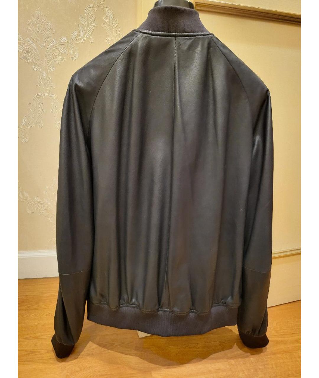 EMPORIO ARMANI Темно-синяя кожаная куртка, фото 2