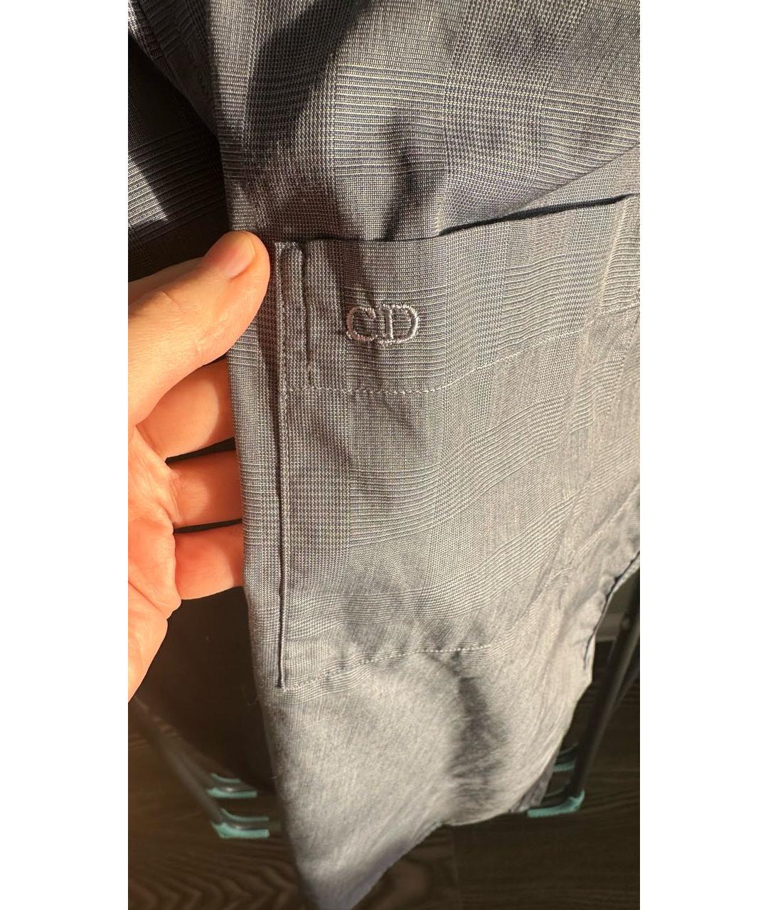 CHRISTIAN DIOR Синяя хлопковая кэжуал рубашка, фото 3