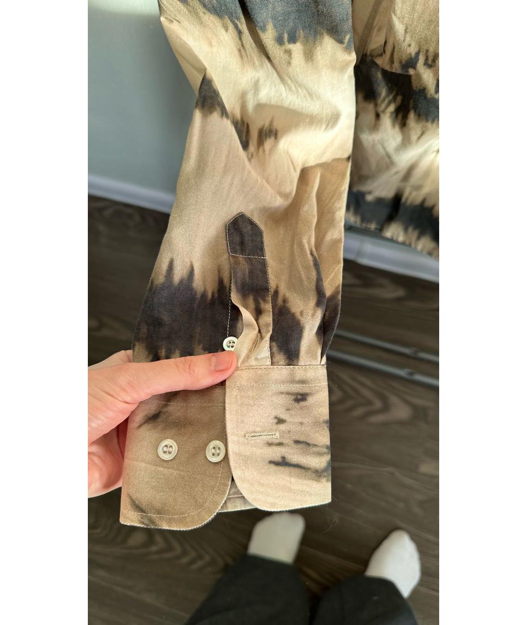 VALENTINO Бежевая хлопковая кэжуал рубашка, фото 3